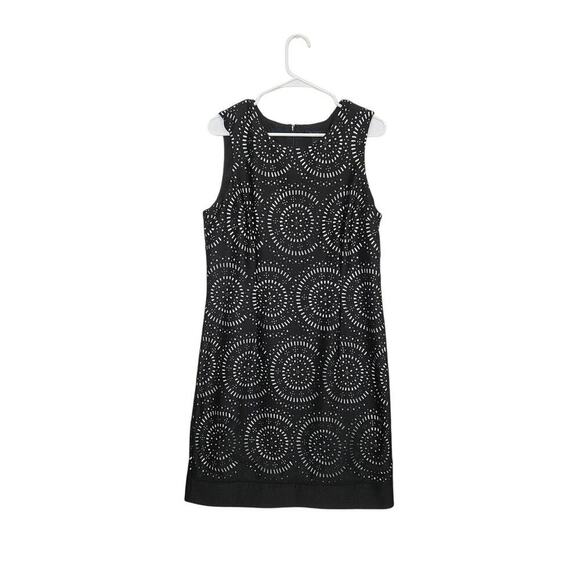 White House Black Market Dresses & Skirts - WHBM Laser Cut Circles Black Sleeveless Sheath Dress Size 14